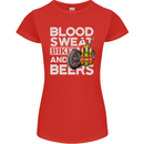 Blood Sweat Bikes & Beer Funny Motorcycle Womens Petite Cut T-Shirt Red