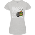 Blood Sweat Bikes & Beer Funny Motorcycle Womens Petite Cut T-Shirt Sports Grey