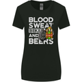 Blood Sweat Bikes & Beer Funny Motorcycle Womens Wider Cut T-Shirt Black