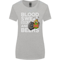 Blood Sweat Bikes & Beer Funny Motorcycle Womens Wider Cut T-Shirt Sports Grey