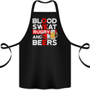 Blood Sweat Rugby and Beers England Funny Cotton Apron 100% Organic Black