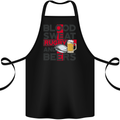 Blood Sweat Rugby and Beers England Funny Cotton Apron 100% Organic Black
