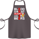 Blood Sweat Rugby and Beers England Funny Cotton Apron 100% Organic Dark Grey