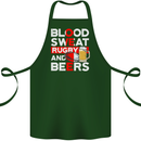 Blood Sweat Rugby and Beers England Funny Cotton Apron 100% Organic Forest Green