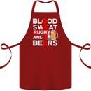 Blood Sweat Rugby and Beers England Funny Cotton Apron 100% Organic Maroon