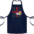 Blood Sweat Rugby and Beers England Funny Cotton Apron 100% Organic Navy Blue