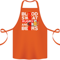 Blood Sweat Rugby and Beers England Funny Cotton Apron 100% Organic Orange