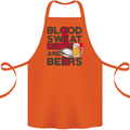 Blood Sweat Rugby and Beers England Funny Cotton Apron 100% Organic Orange