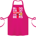 Blood Sweat Rugby and Beers England Funny Cotton Apron 100% Organic Pink
