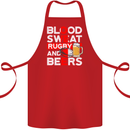 Blood Sweat Rugby and Beers England Funny Cotton Apron 100% Organic Red