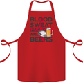 Blood Sweat Rugby and Beers England Funny Cotton Apron 100% Organic Red