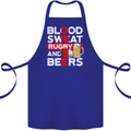 Blood Sweat Rugby and Beers England Funny Cotton Apron 100% Organic Royal Blue
