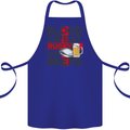 Blood Sweat Rugby and Beers England Funny Cotton Apron 100% Organic Royal Blue