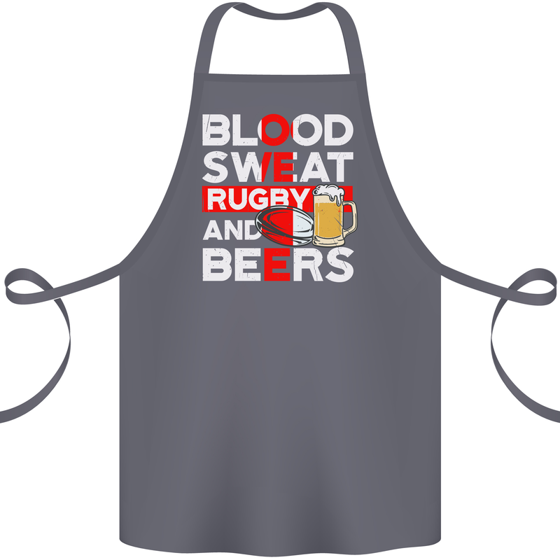 Blood Sweat Rugby and Beers England Funny Cotton Apron 100% Organic Steel