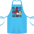 Blood Sweat Rugby and Beers England Funny Cotton Apron 100% Organic Turquoise