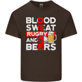 Blood Sweat Rugby and Beers England Funny Mens Cotton T-Shirt Tee Top Dark Chocolate