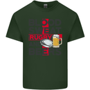 Blood Sweat Rugby and Beers England Funny Mens Cotton T-Shirt Tee Top Forest Green
