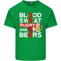 Blood Sweat Rugby and Beers England Funny Mens Cotton T-Shirt Tee Top Irish Green