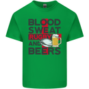 Blood Sweat Rugby and Beers England Funny Mens Cotton T-Shirt Tee Top Irish Green