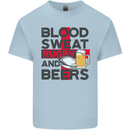 Blood Sweat Rugby and Beers England Funny Mens Cotton T-Shirt Tee Top Light Blue