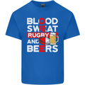 Blood Sweat Rugby and Beers England Funny Mens Cotton T-Shirt Tee Top Royal Blue
