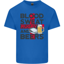 Blood Sweat Rugby and Beers England Funny Mens Cotton T-Shirt Tee Top Royal Blue