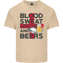 Blood Sweat Rugby and Beers England Funny Mens Cotton T-Shirt Tee Top Sand