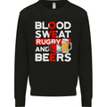 Blood Sweat Rugby and Beers England Funny Mens Sweatshirt Jumper Black