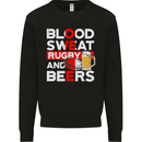 Blood Sweat Rugby and Beers England Funny Mens Sweatshirt Jumper Black