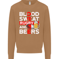 Blood Sweat Rugby and Beers England Funny Mens Sweatshirt Jumper Caramel Latte