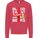 Blood Sweat Rugby and Beers England Funny Mens Sweatshirt Jumper Heliconia