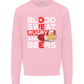 Blood Sweat Rugby and Beers England Funny Mens Sweatshirt Jumper Light Pink
