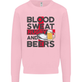 Blood Sweat Rugby and Beers England Funny Mens Sweatshirt Jumper Light Pink