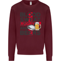 Blood Sweat Rugby and Beers England Funny Mens Sweatshirt Jumper Maroon