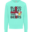 Blood Sweat Rugby and Beers England Funny Mens Sweatshirt Jumper Peppermint