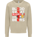 Blood Sweat Rugby and Beers England Funny Mens Sweatshirt Jumper Sand