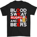 Blood Sweat Rugby and Beers England Funny Mens T-Shirt Cotton Gildan Black