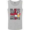 Blood Sweat Rugby and Beers England Funny Mens Vest Tank Top Sports Grey