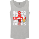Blood Sweat Rugby and Beers England Funny Mens Vest Tank Top Sports Grey