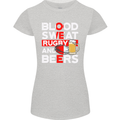 Blood Sweat Rugby and Beers England Funny Womens Petite Cut T-Shirt Sports Grey