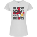 Blood Sweat Rugby and Beers England Funny Womens Petite Cut T-Shirt White