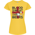 Blood Sweat Rugby and Beers England Funny Womens Petite Cut T-Shirt Yellow