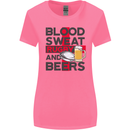 Blood Sweat Rugby and Beers England Funny Womens Wider Cut T-Shirt Azalea
