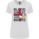 Blood Sweat Rugby and Beers England Funny Womens Wider Cut T-Shirt White