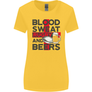 Blood Sweat Rugby and Beers England Funny Womens Wider Cut T-Shirt Yellow