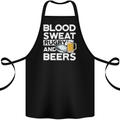 Blood Sweat Rugby and Beers Funny Cotton Apron 100% Organic Black