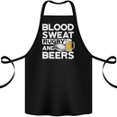 Blood Sweat Rugby and Beers Funny Cotton Apron 100% Organic Black