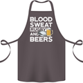 Blood Sweat Rugby and Beers Funny Cotton Apron 100% Organic Dark Grey