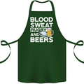 Blood Sweat Rugby and Beers Funny Cotton Apron 100% Organic Forest Green
