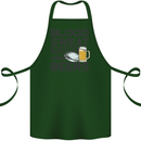 Blood Sweat Rugby and Beers Funny Cotton Apron 100% Organic Forest Green